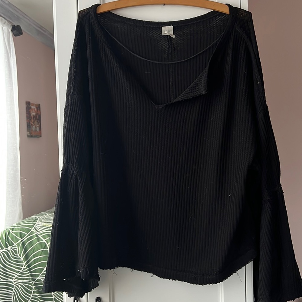 Free People black dahlia top